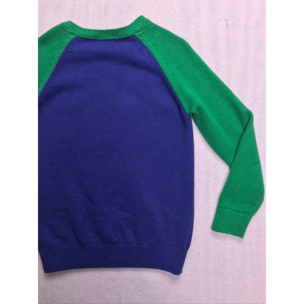 Gymboree‎ Kids Size 6 Snowman Cotton Knit Sweater Blue Green Holiday Christmas